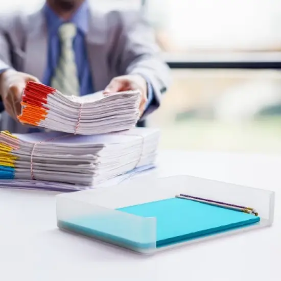 Sorbus 9.4" x 12.5" Plastic Paper Organizer - Stores mail, folders, printer paper, and more. image {4}