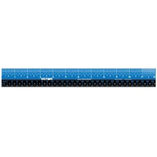 Victor Easy Read&trade; Ruler, Plastic, Blue/Black, 12", Pack of 6 image {4}