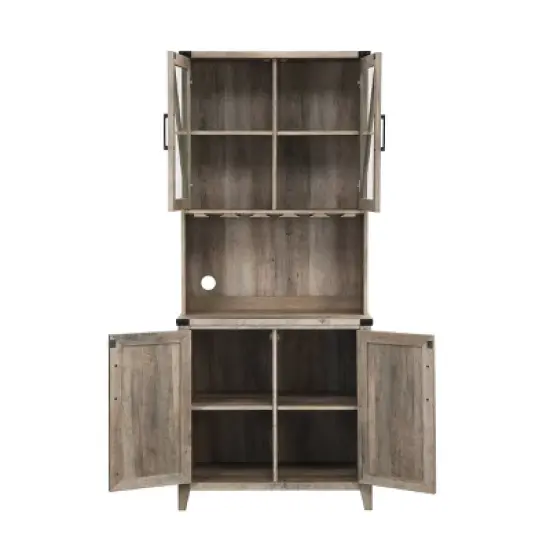 Wall Bar Cabinet with Glass Doors - Home Source image {4}