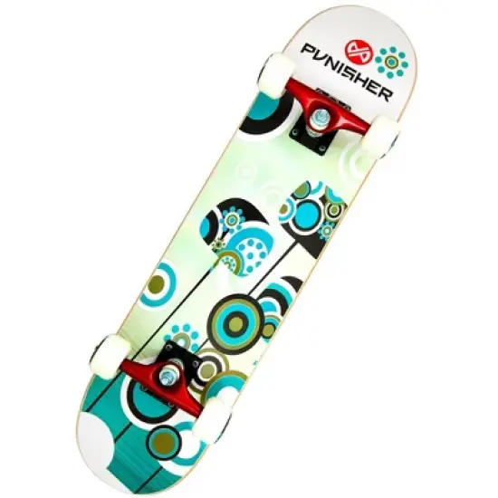 Punisher Skateboards Essence Complete 31-Inch Skateboard with Canadian Maple, White image {1}