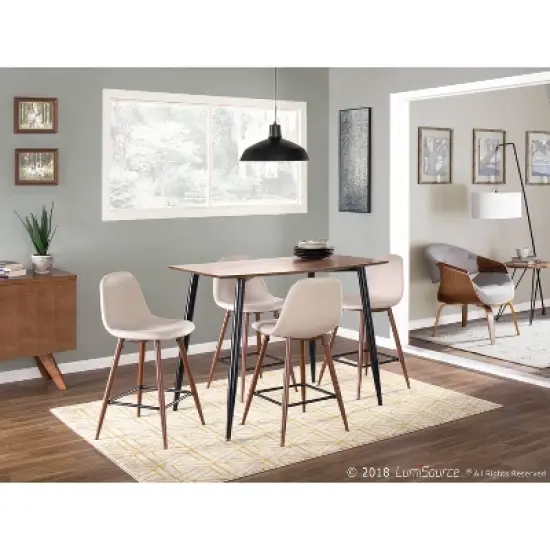 Set of 2 Pebble Mid-Century Modern Counter Height Barstools - LumiSource image {8}