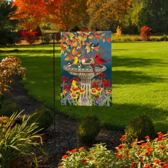Briarwood Lane Fall Garden Flag 12x18 For Outdoor Fall Birdbath Floral For Fall Garden Flag Flags For Outside image {3}