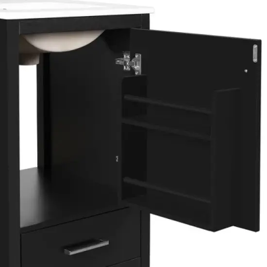 Whisen 30 in. Bathroom Storage Cabinet Bathroom Vanity with 2 Soft Closing Doors and Drawer image {11}