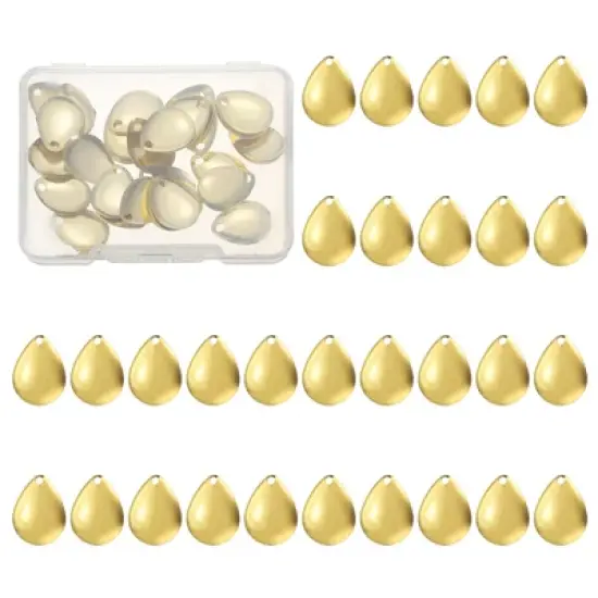 Unique Bargains Metal Curved Fishing Spinner Baits with Plastic Storage Box 40 Pcs image {4}