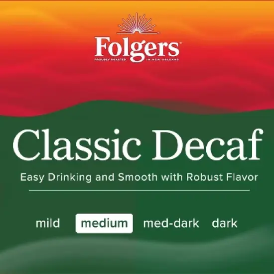 Folgers Classic Medium Roast Ground Coffee - Decaf - 19.2oz image {2}