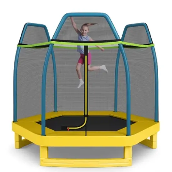 Costway 7FT Kids Trampoline Outdoor Indoor Recreational Bounce Jumper ASTM Approved image {11}