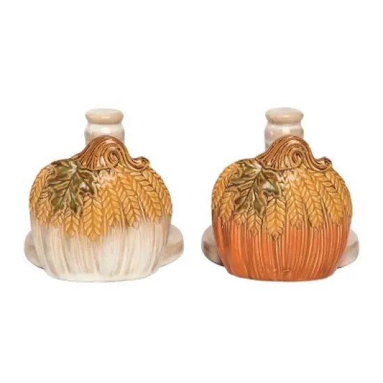 Transpac Ceramic Classic Harvest Pumpkin Paper Towel Holder Set of 2 Fall Autumn Thanksgiving Kitchen Decor image {1}