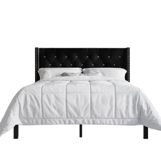 ChaletPosh Velvet Upholstered Bed with 2 Nightstands image {3}