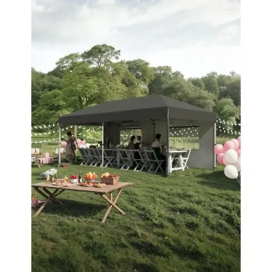 10'x 20' Pop up Canopy Tent with 210 D Oxford Fabric for Farmers' Market, Wedding Event, Camping image {6}