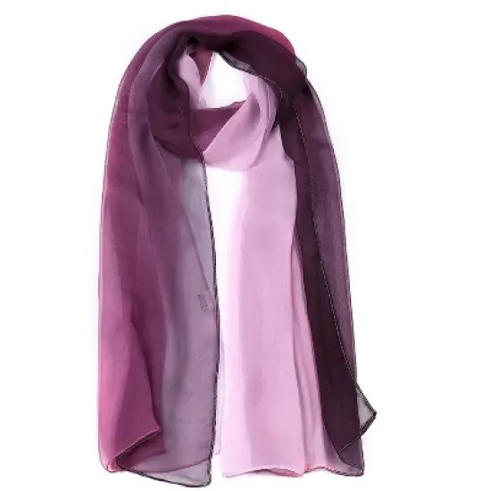 Allegra K Women Long Chiffon Light  Silky Gradient Color Shawl Wrap Scarf image {11}