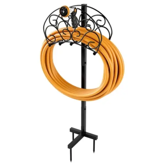WELLFOR 100' Detachable Freestanding Hose Holder Black image {6}