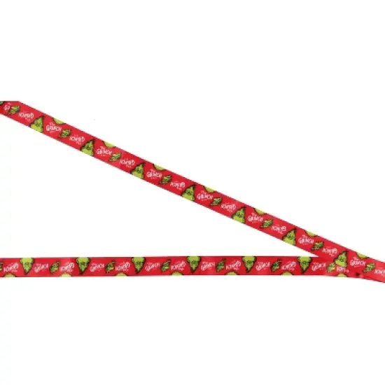 The Grinch Lanyard Badge Holder With Grinch Card and 2" Naughty Or Nice Rubber Ornament Pendant Red image {3}