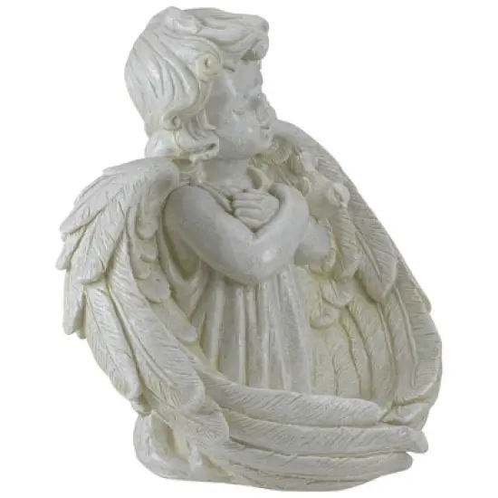 Northlight 9" Cherub Angel Wings Bird Feeder Outdoor Garden Statue image {4}