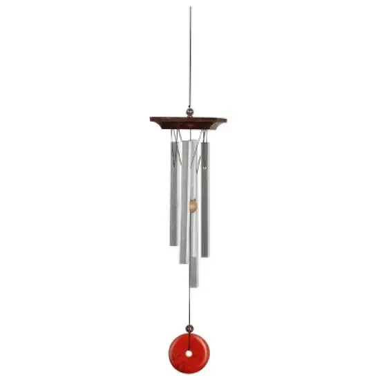 Woodstock Wind Chimes For Outside, Garden D&eacute;cor, Outdoor & Patio D&eacute;cor, Woodstock Red Jasper Chime Silver Wind Chimes image {8}
