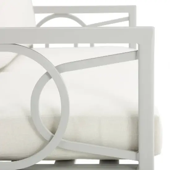 Ashford 2pc Outdoor Metal Conversation Set - Cream - Crosley image {13}