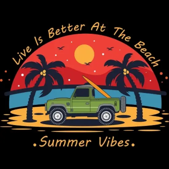 Men's Design By Humans Retro Live Is Better At The Beach By Typestock Tank Top image {1}