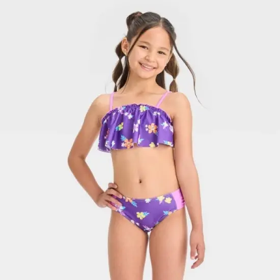Girls' Simple Tropical Bikini Set - Cat & Jack&trade; Purple image {3}