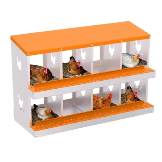 Chicken Nesting Boxes, Hole Roll Away Nest Box for Chicken Coop, Metal Egg Laying Box with Lid Cover to Protect Eggs, Rollout Egg Collection image {11}