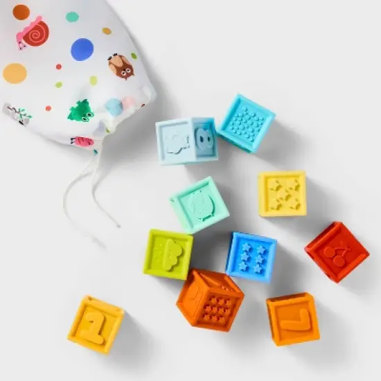 Silicone Stacking Blocks Set - 10pc - Gigglescape&trade;: Baby Toys, Educational, Creativity & Problem Solving, 6 Months+ image {2}