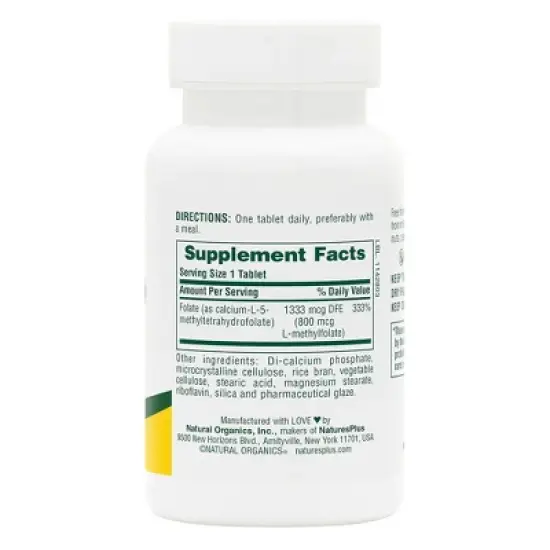 Folic Acid 800 mcg by Nature's Plus  -  90 Tablet image {1}