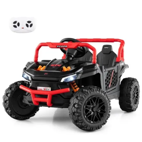Costway 12V Kids Ride on Truck with Parental Remote 3 Speeds & Reverse Forward Function White/Red/Pink image {11}