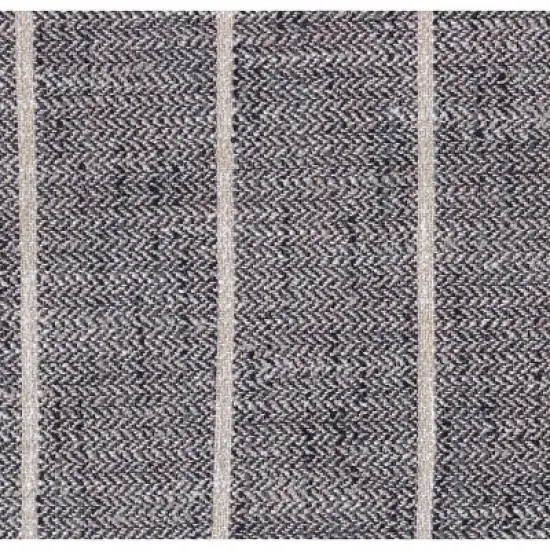 Rounded Back Woven Stripe Upholstered Counter Height Barstool Midnight - HomePop image {8}