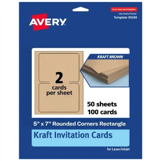 Avery Kraft Brown Invitation Cards, 5" x 7" Rectangle Rounded Corners image {9}