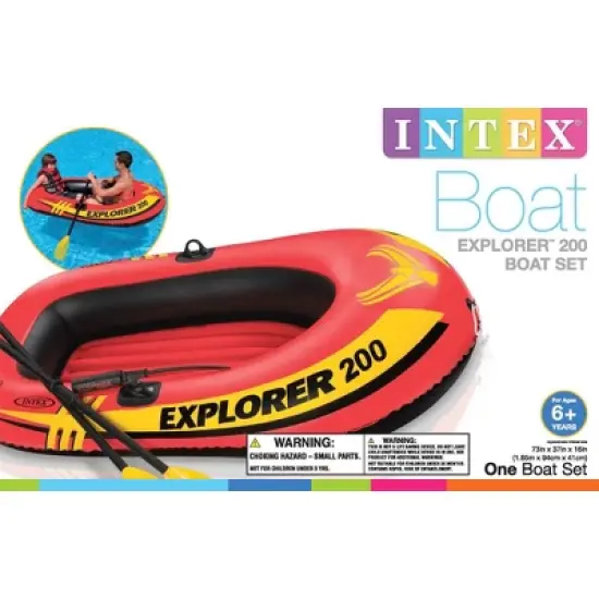 Intex Explorer 200 Inflatable Two Person Raft Boat Set image {3}