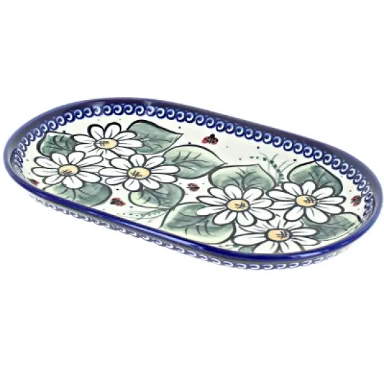 Blue Rose Polish Pottery 118 Vena Small Oval Dish image {4}