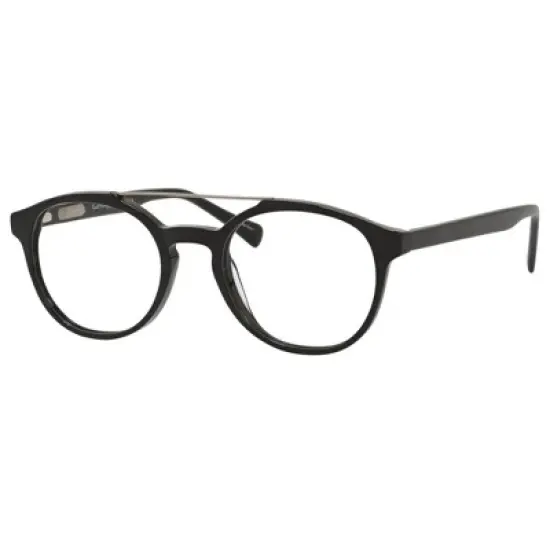 Ernest Hemingway H4826 Unisex Round Frame Reading Eyeglasses in Shiny Black 50 m image {2}