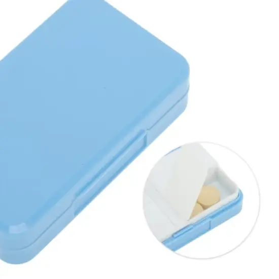 Unique Bargains 4 Grid Flap Pill Case Blue 1 Pc image {2}