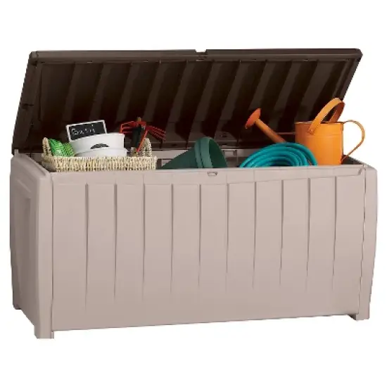 Novel 90 Gallon Outdoor Storage Box - Beige/Brown - Keter image {1}