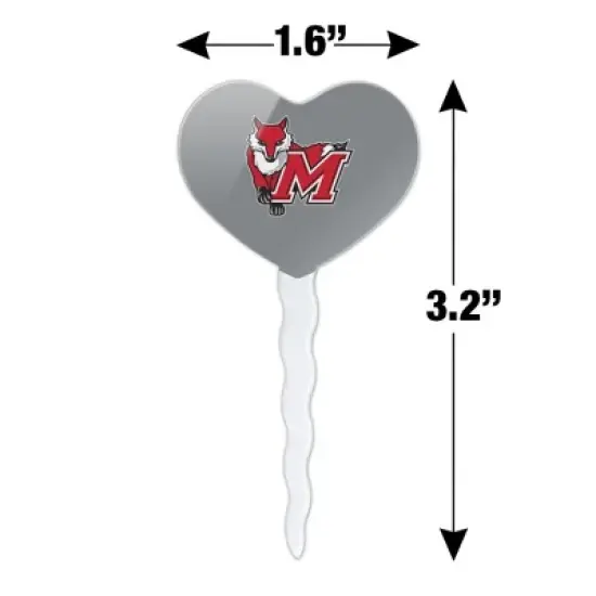 Marist College Secondary Logo Heart Love Cupcake Picks Toppers Decoration Set of 6 image {5}