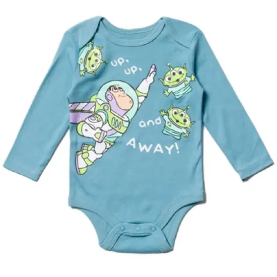 Disney Pixar Toy Story Alien Bullseye Rex Woody Jessie Buzz Lightyear Baby 4 Pack Bodysuits Newborn to Infant image {4}