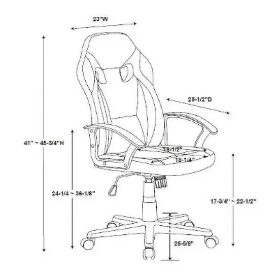Landy Game Office Chair Pink - Linon image {8}