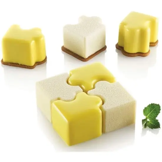 Silikomart Puzzle Silicone Mold Inch x Inch x Inch High (1.65x1.33 x 1.10"H, 16 Cav.) image {4}