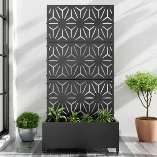 PexFix Outdoor Metal Trellis with Planter Box in Star Pattern image {6}