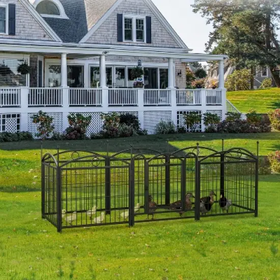 Dog Playpen Indoor, 24 inch 8 Panels Metal Dog Pen Pet Dog Fence Outdoor Exercise Pen with Doors, Indoor Outdoor Foldable Pet Exercise Pen image {13}
