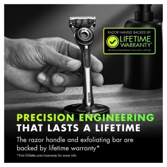 Gillette Labs Exfoliating Bar Razor + 2 Razor Blade Refills & Premium Magnetic Stand image {4}