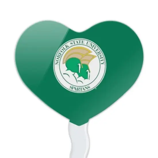 Norfolk State University Primary Logo Heart Love Cupcake Picks Toppers Decoration Set of 6 image {1}