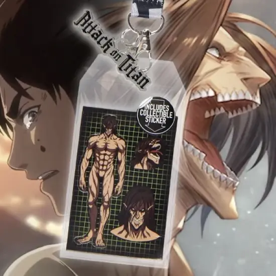 Attack on Titan Reversible ID Lanyard Badge Holder With Metal Logo Charm image {4}