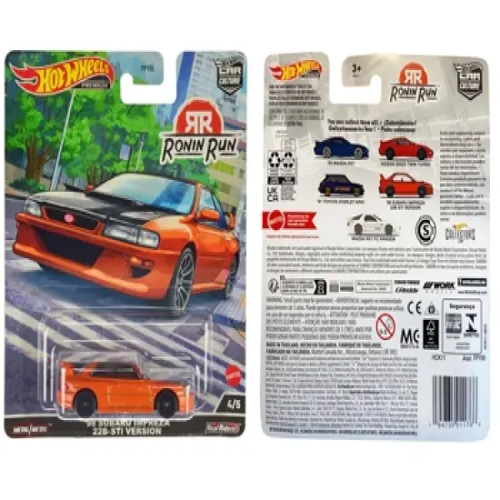 1998 Subaru Impreza 22B-STi Version Orange Metallic with Carbon Hood "Ronin Run" Series Diecast Model Car by Hot Wheels image {2}