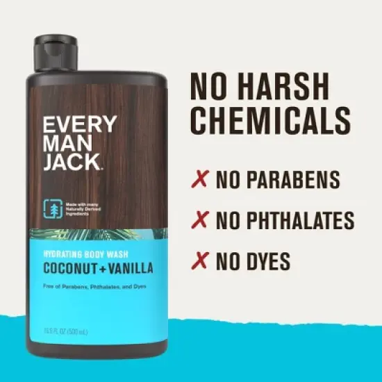 Every Man Jack Body Wash - Coconut + Vanilla - 16.9 fl oz image {6}