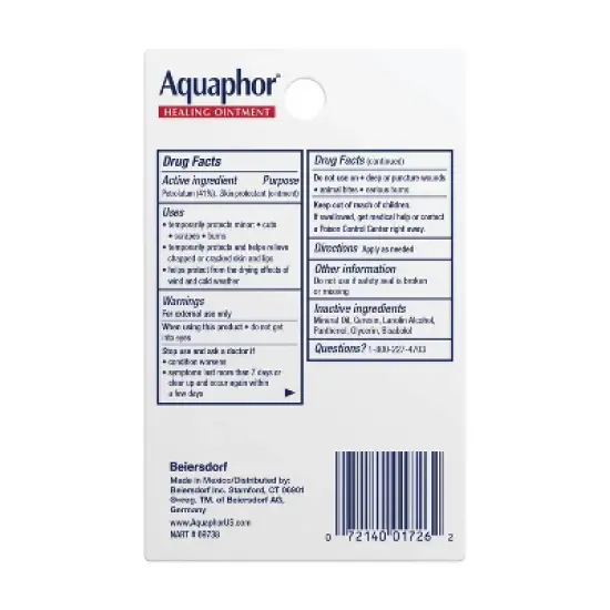 Aquaphor Healing Ointment Skin Protectant Advanced Therapy Moisturizer for Dry and Cracked Skin Unscented image {1}