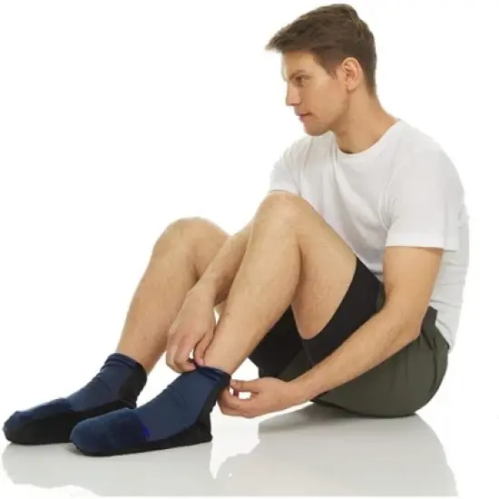 FOMI Hot Cold Therapy Gel Ice Socks | 2 Socks &ndash; Blue, Large Size image {1}