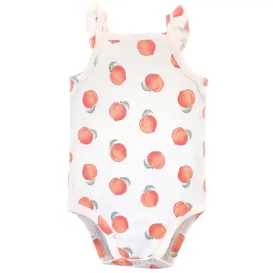 Touched by Nature Baby Girl Organic Cotton Bodysuits 5pk, Peach image {4}