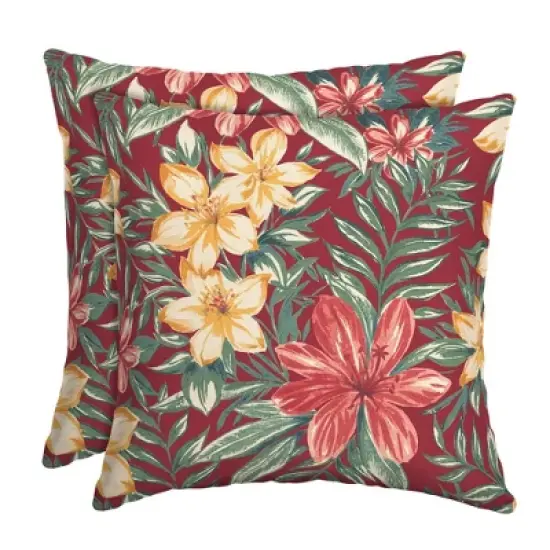2pk 16"x16" Arden Outdoor Square Throw Pillow image {8}