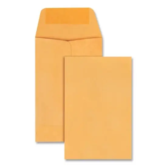 Universal Kraft Coin Envelope, #1, Round Flap, Gummed Closure, 2.25 x 3.5, Light Brown Kraft, 250/Box image {1}