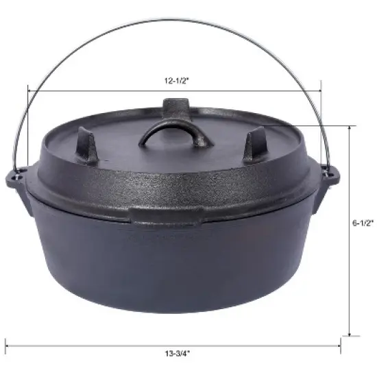 Dexmalle Pre-Seasoned Cast Iron Dutch Oven With Skillet Lid image {11}