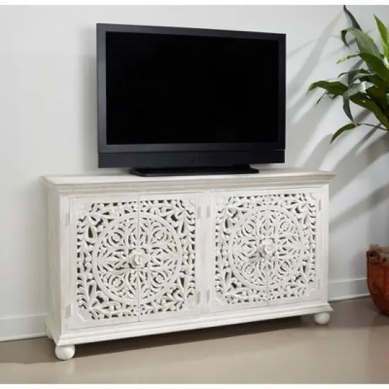 Bree Coastal 4 Door Sideboard White - Treasure Trove Accents image {3}